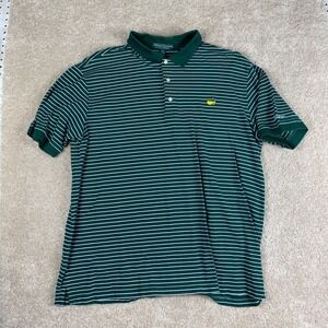 Masters‎ Collection Mens Green White Stripe Golf Polo Two Ply Mercerized Cotton